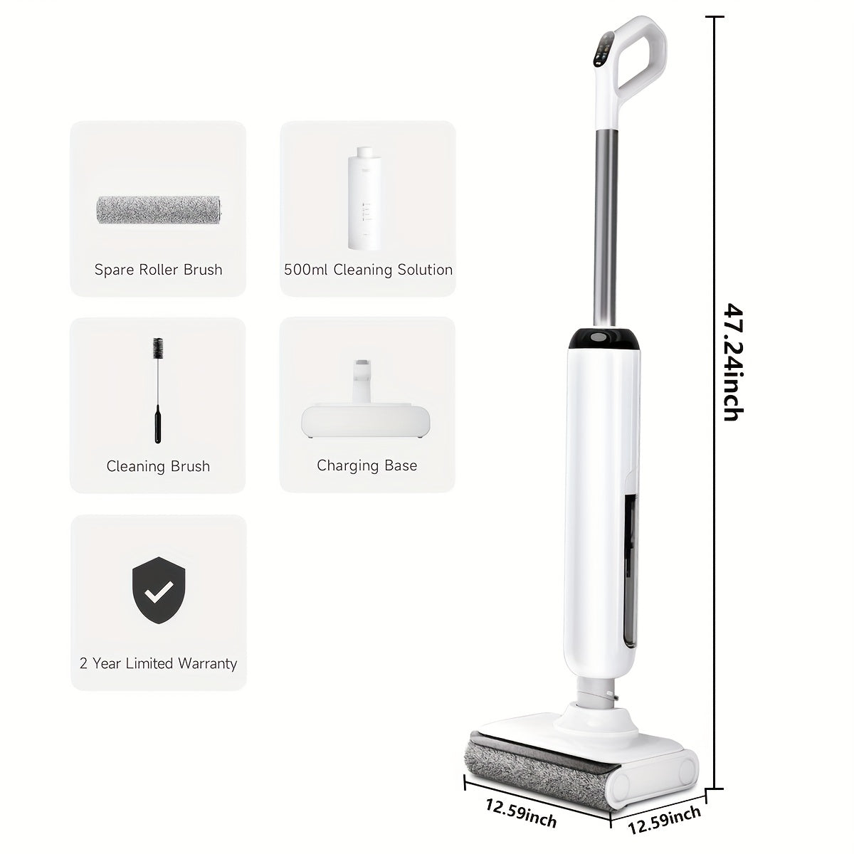 Wet And Dry Vacuum Cleaner, Wet Dry Vacuum Cordless Floor Cleaner And Mop One-Step Cleaning for Hard Floors, Lightweight & Cordless Design, Refreshed Home, Self-propelled Vacuum Mop Assembly