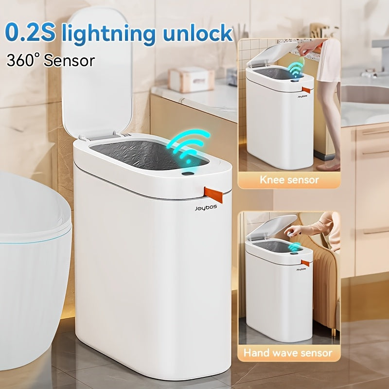 Intelligent Sensor Trash Can, Automatic Adsorption Of Garbage Bag, Large Capacity with Lid, Intelligent Sensor Opening Lid, for Bathroom Kitchen Living Room Bedroom Bathroom, Bathroom Decorations And Accessories, Send 12 Rolls Of 180 Garbage Bags