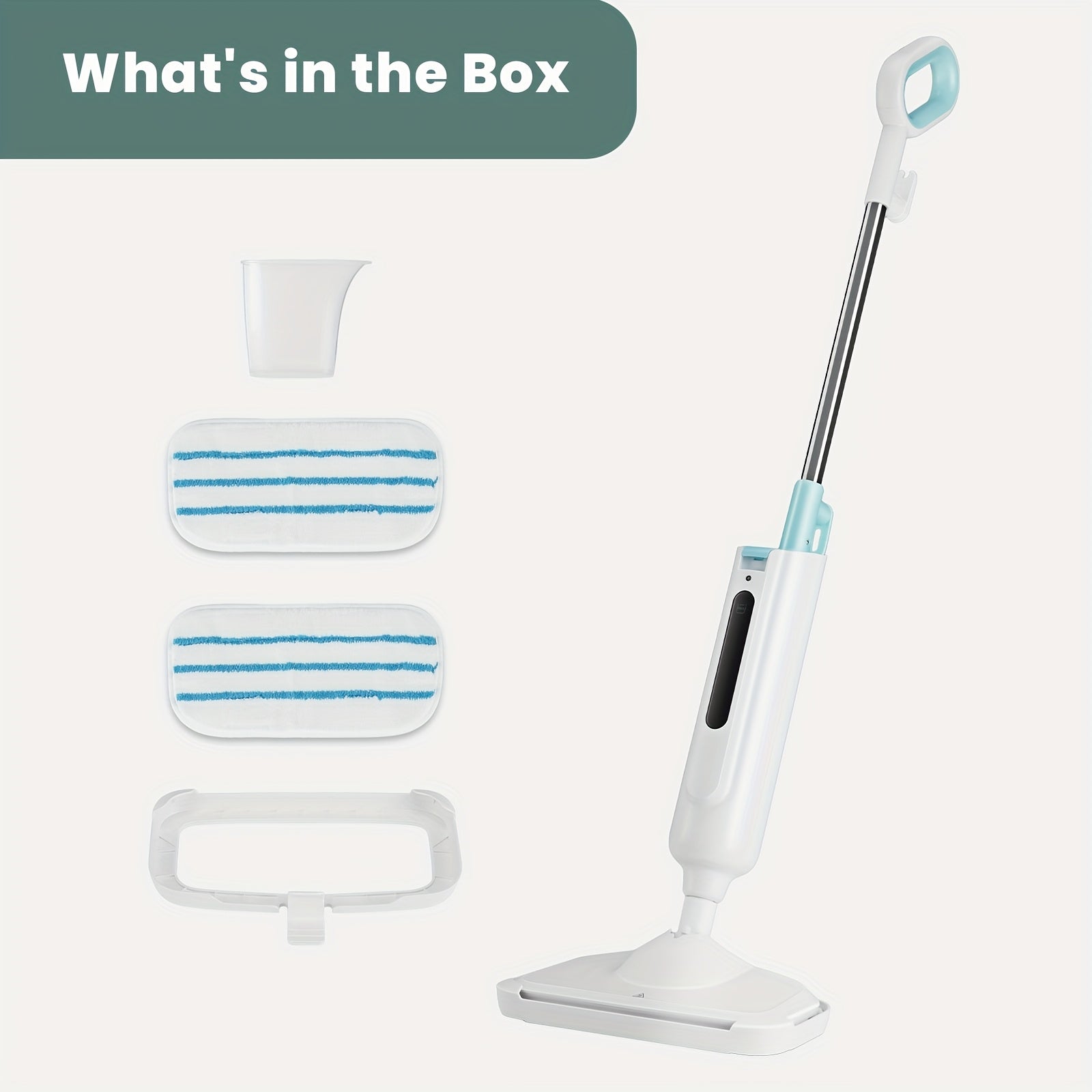 Steam Mop Cleaner For Floor Hardwood Tile Carpet Cleaning With Overheat Protection, Steamer High Temperature Quick-drying With 2pcs Mop Pads And 11.16oz Water Tank, Green Or Grey Colors