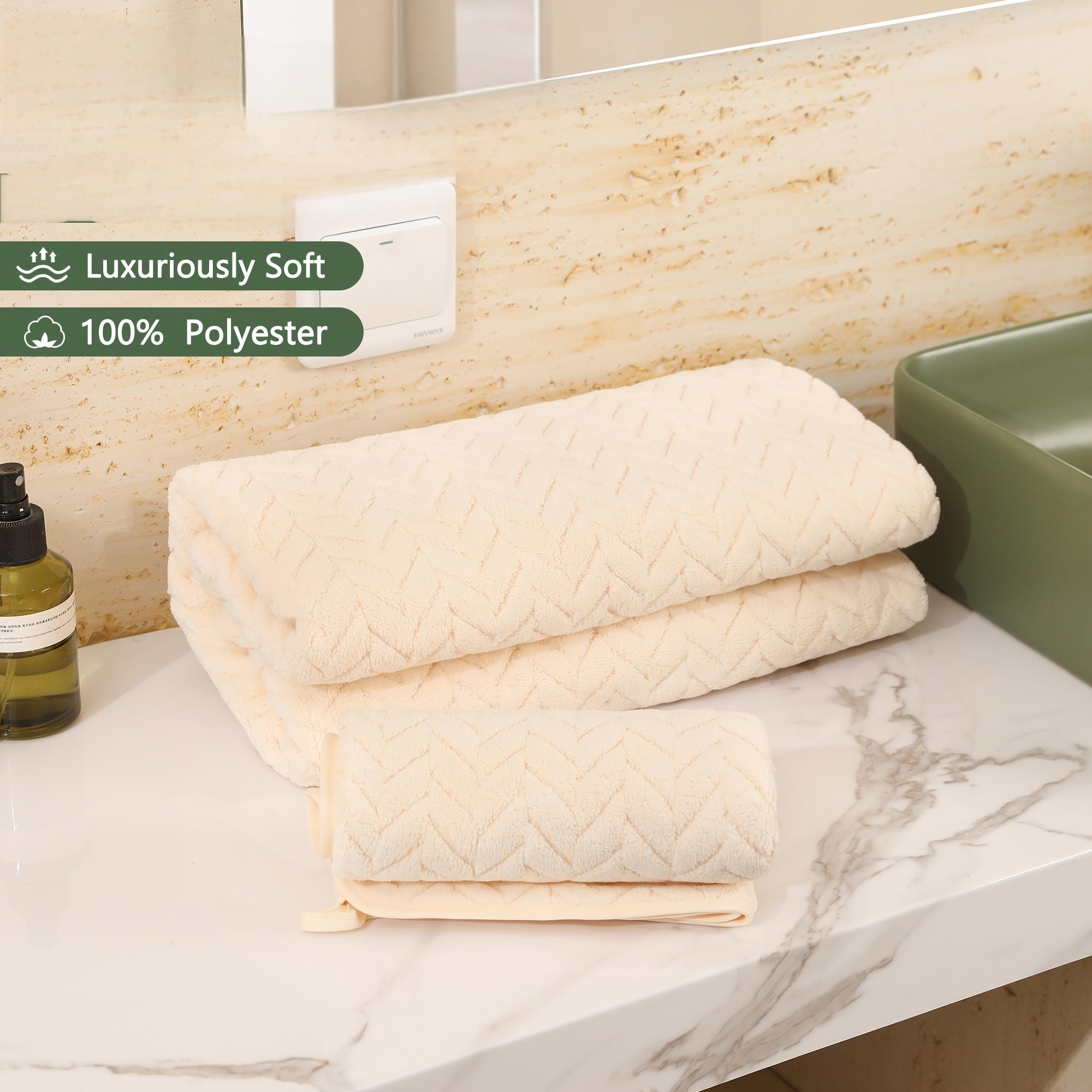 6pcs Luxury Towel Set, 3 Large Bath Towels (31.5\