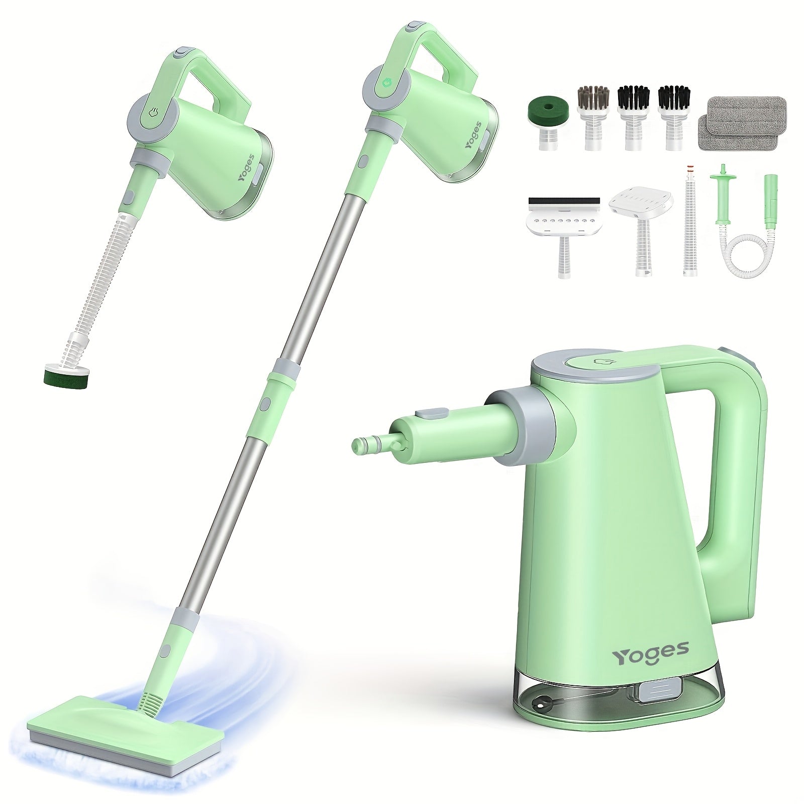 Steam Mop, Steam Cleaner, with Detachable Handheld Carpet Cleanerfor Home And Floor Cleaning, Dampfreiniger, 10-in-1 Multi-purpose Attachments & 2 Pads, Steam Cleaners for Home Use, Powerful Sofa Steamer, Tiles, Grout, Windows, Kitchen, Bath