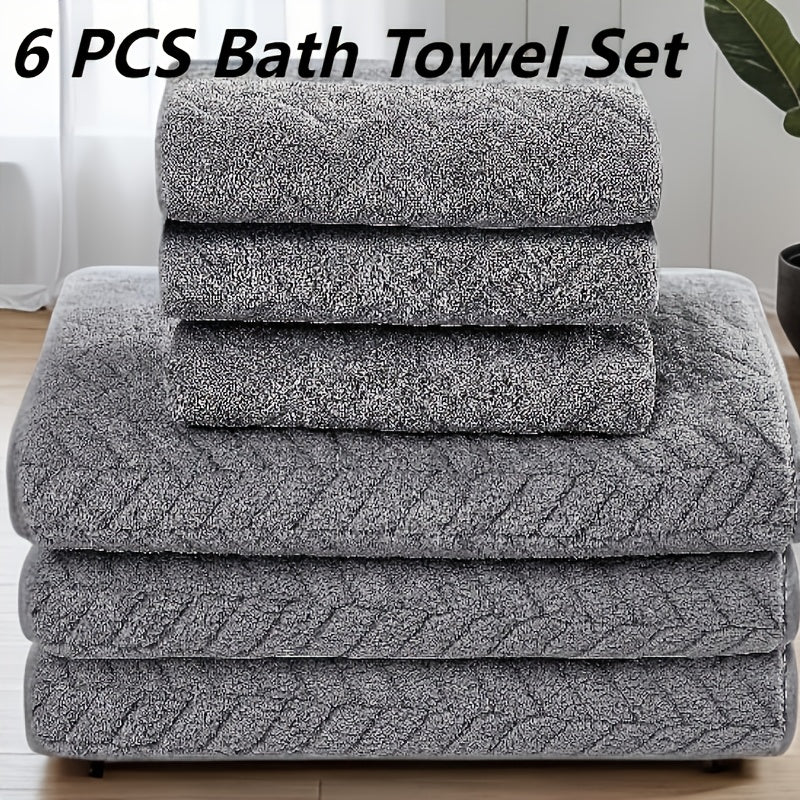 6pcs Luxury Towel Set, 3 Large Bath Towels (31.5\