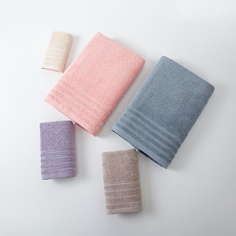 8pcs 100% Cotton Towel Set, Soft Quick-Dry Fluffy Bathroom Set, 400 Gsm, 2 Bath Towels+ 2 Hand Towels+ 4 Washcloths, All Seasons, Multiple Colors, Suitable for Hotels, Swimming, Gym, SPA