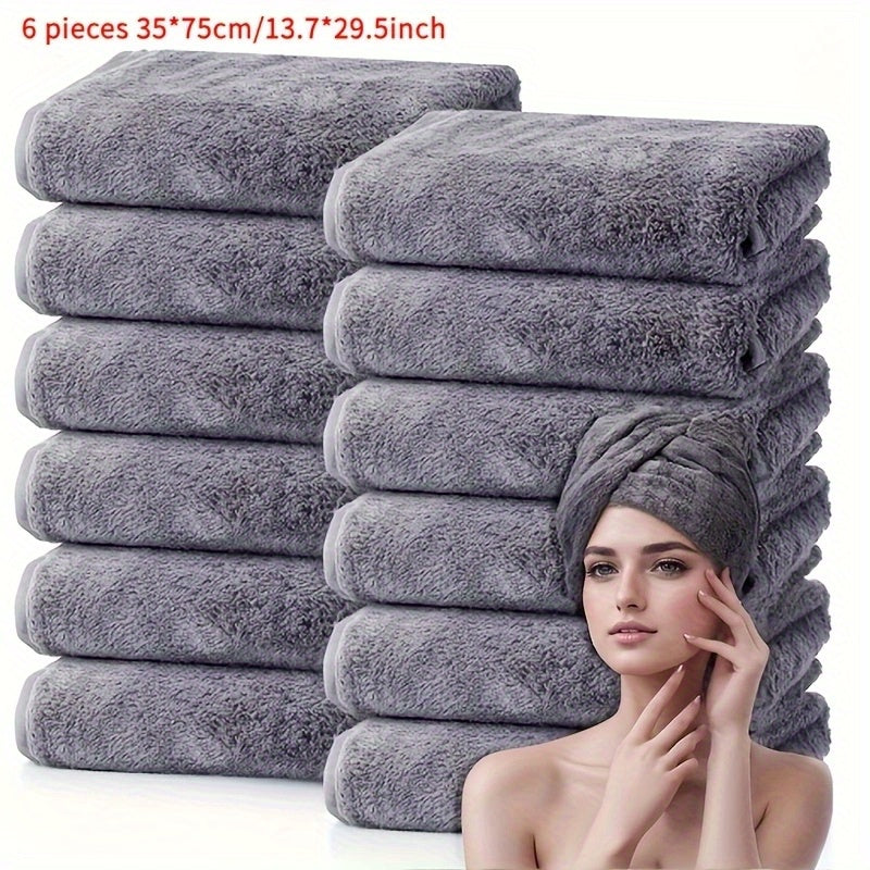 6\u002F12 Bath Towels with Plush Luxury Feel 13.7X29.5 Inch\u002F35X75Cm Ultra Absorbent Coral Velvet Towels Soft Fast Drying for Family Fitness Center Spa Essential Gear, Wash Cloths