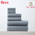 8pcs 100% Cotton Towel Set, Soft Quick-Dry Fluffy Bathroom Set, 400 Gsm, 2 Bath Towels+ 2 Hand Towels+ 4 Washcloths, All Seasons, Multiple Colors, Suitable for Hotels, Swimming, Gym, SPA