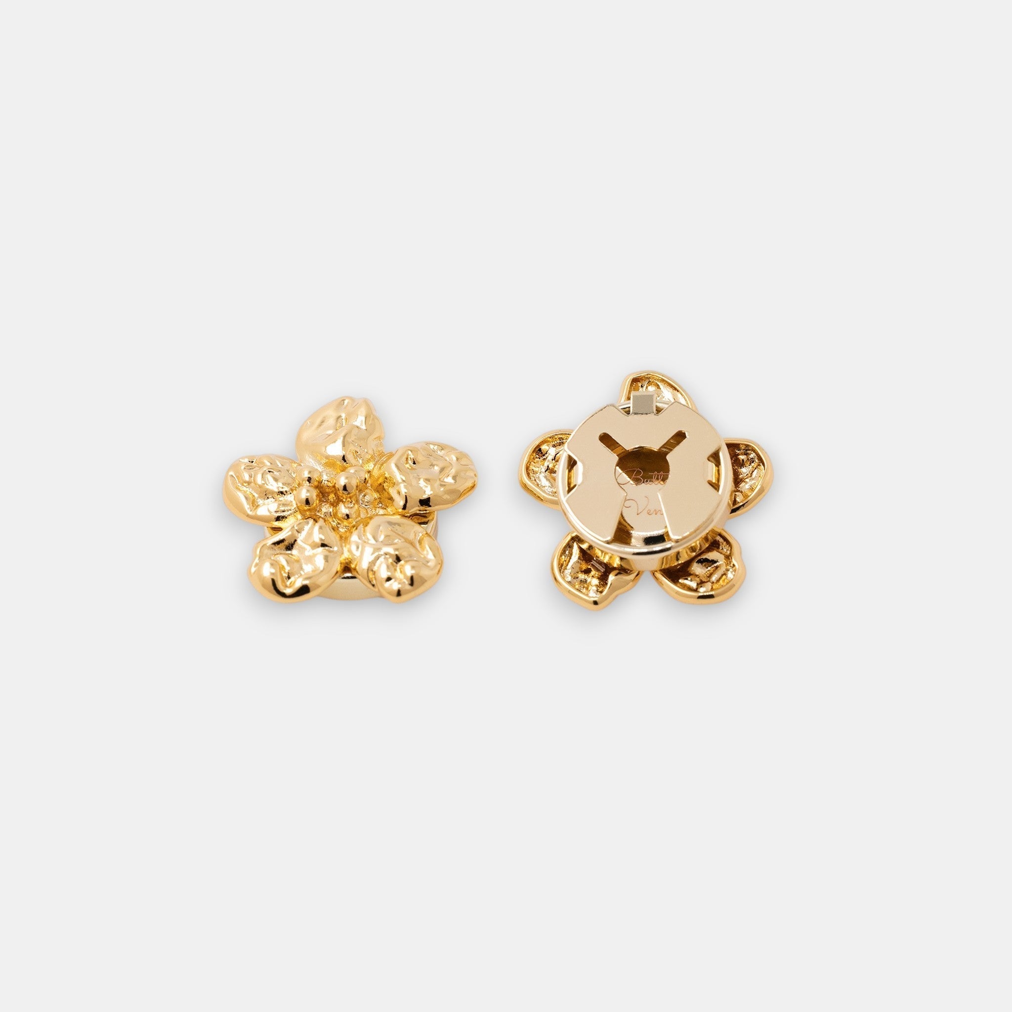 Astral Flora Button Cover Set – 22K Gold-Plated Floral Shirt Accessory