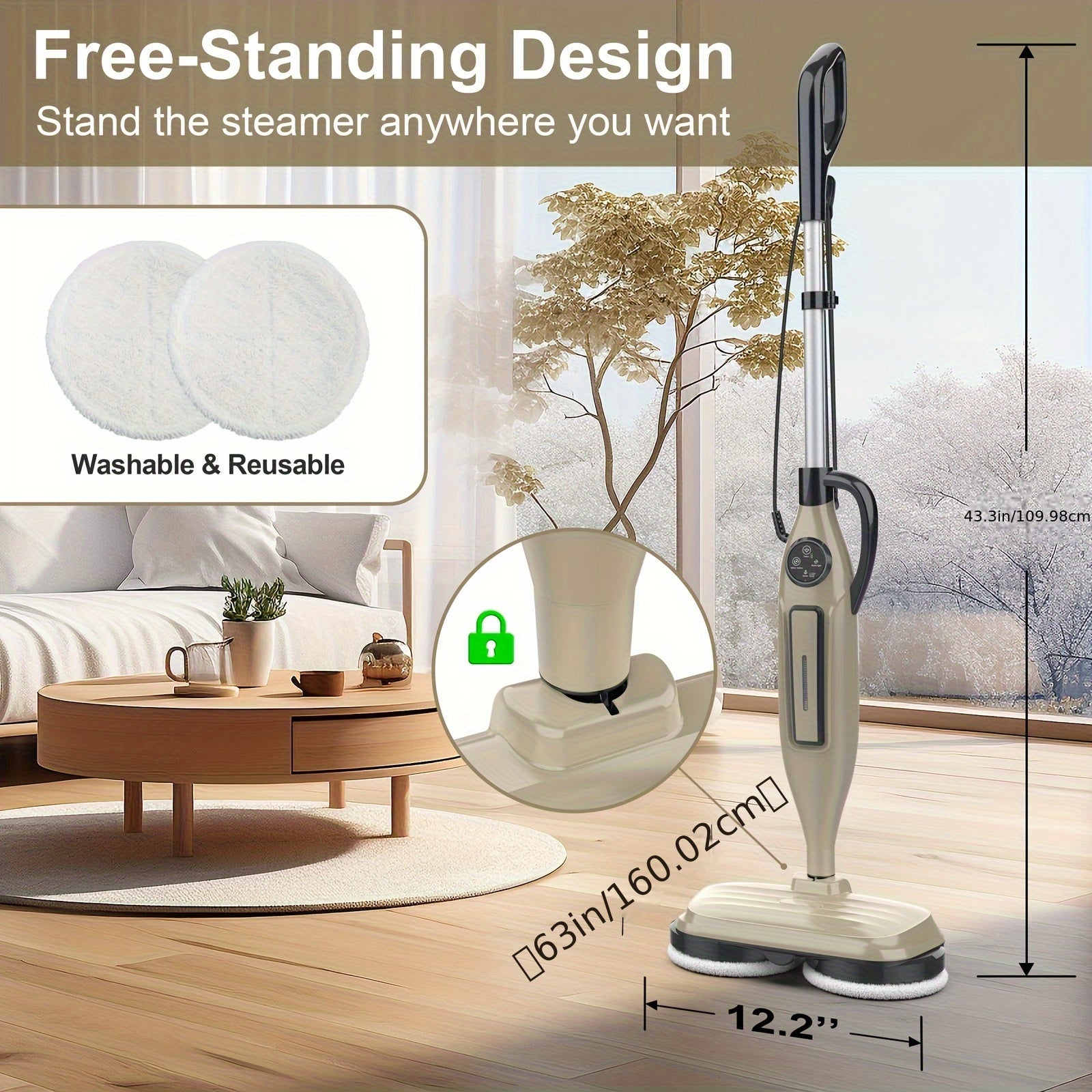 Electric Rotating Scrubber:450RPM Cordless Shower Brush, Steam Mop Scrubbing Steam Mop:with Rotating Mop Pads for Hard Floor Laminate Marble Floors, 10in 1 Lightweight Spin Mop with Steam Blaster Technology & 3 Steam Modes & LED Headlights