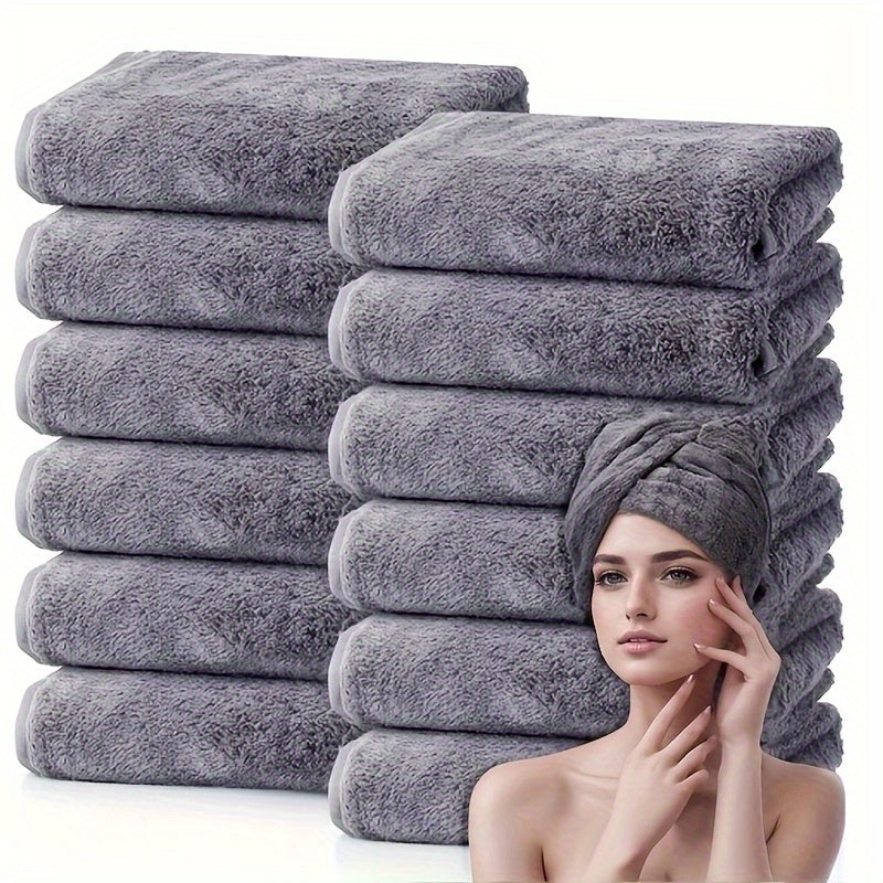 6\u002F12 Bath Towels with Plush Luxury Feel 13.7X29.5 Inch\u002F35X75Cm Ultra Absorbent Coral Velvet Towels Soft Fast Drying for Family Fitness Center Spa Essential Gear, Wash Cloths