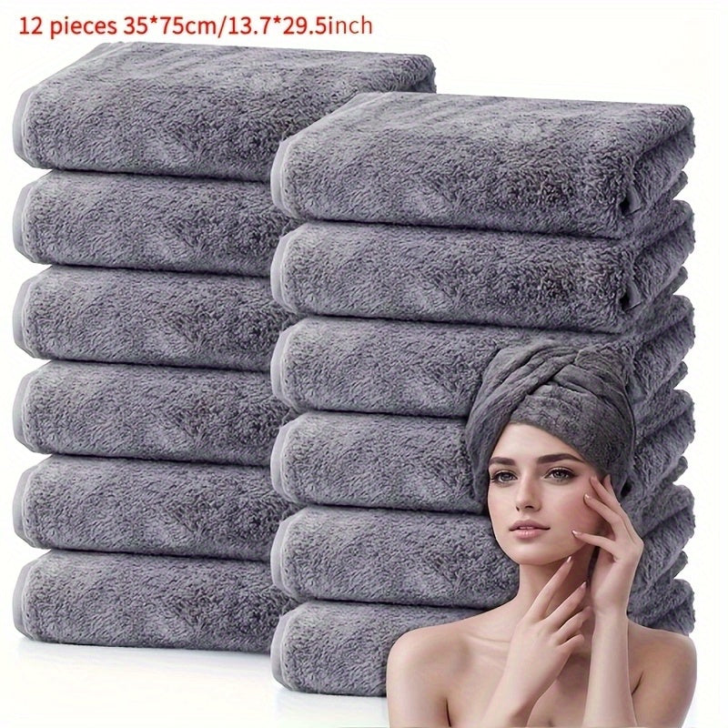 6\u002F12 Bath Towels with Plush Luxury Feel 13.7X29.5 Inch\u002F35X75Cm Ultra Absorbent Coral Velvet Towels Soft Fast Drying for Family Fitness Center Spa Essential Gear, Wash Cloths