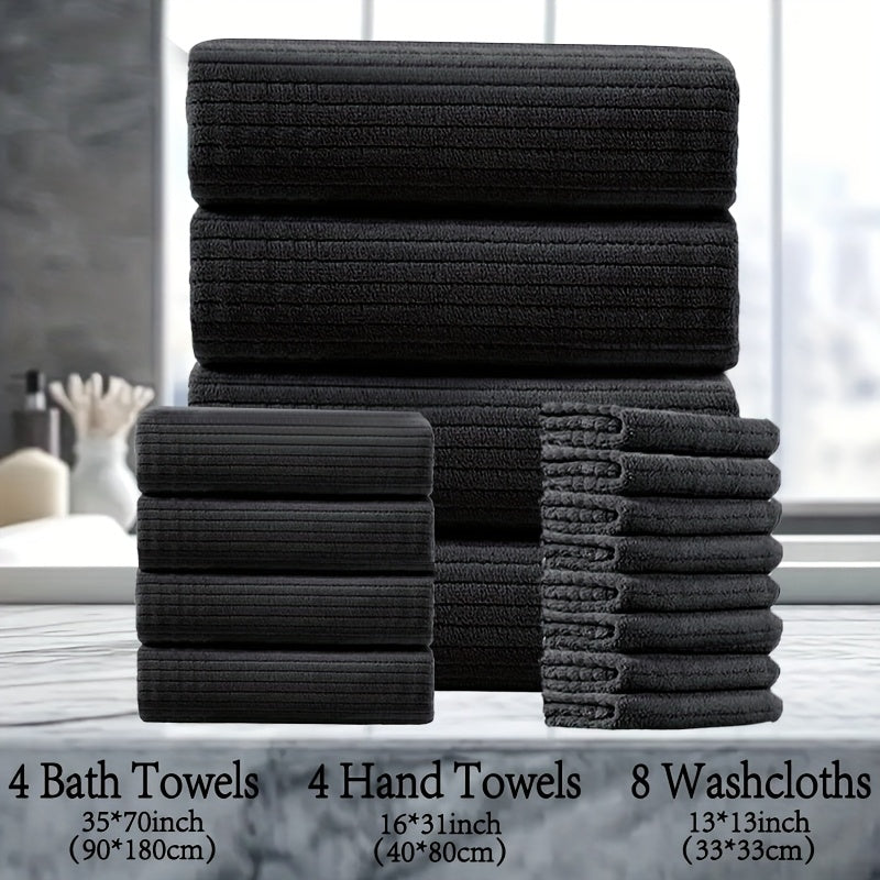 16pcs Oversized Bath Towel Set-4 Extra Large Bath Towel Sheets, 4 Hand Towels, 8 Washcloths Soft Highly Absorbent Quick  Shower Towels for Bathroom, Gym, Hotel & Spa, 100% Microfiber