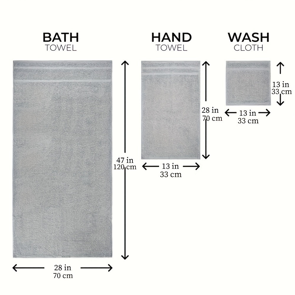 26pcs Bath Towel Set, 8pcs Bath Towels And 6pcs Hand Towels And 12pcs Washcloths, Solid Color, Cottoned Towels, Absorbent, Quick-Drying, Soft And Comfortable, Bathroom Supplies, Towels for Bathroom, Shower And Hotel