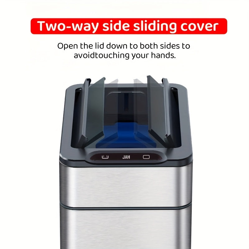 Intelligent Induction Garbage Can 9L\u002F30L\u002F40L Household Kitchen Garbage Can, Covered Garbage Can, Stainless Steel Garbage Can, Intelligent Garbage Can, Bidirectional Open Lid