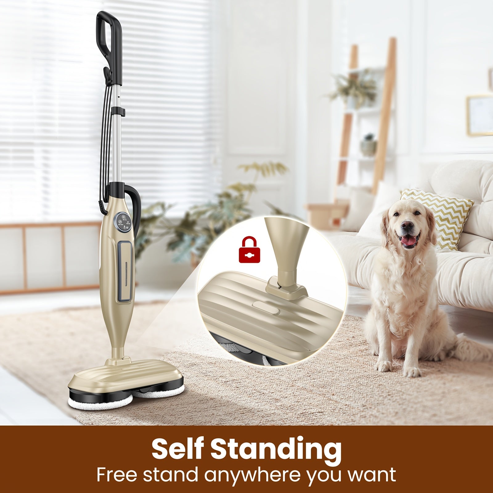 Electric Rotating Scrubber:450RPM Cordless Shower Brush, Steam Mop Scrubbing Steam Mop:with Rotating Mop Pads for Hard Floor Laminate Marble Floors, 10in 1 Lightweight Spin Mop with Steam Blaster Technology & 3 Steam Modes & LED Headlights